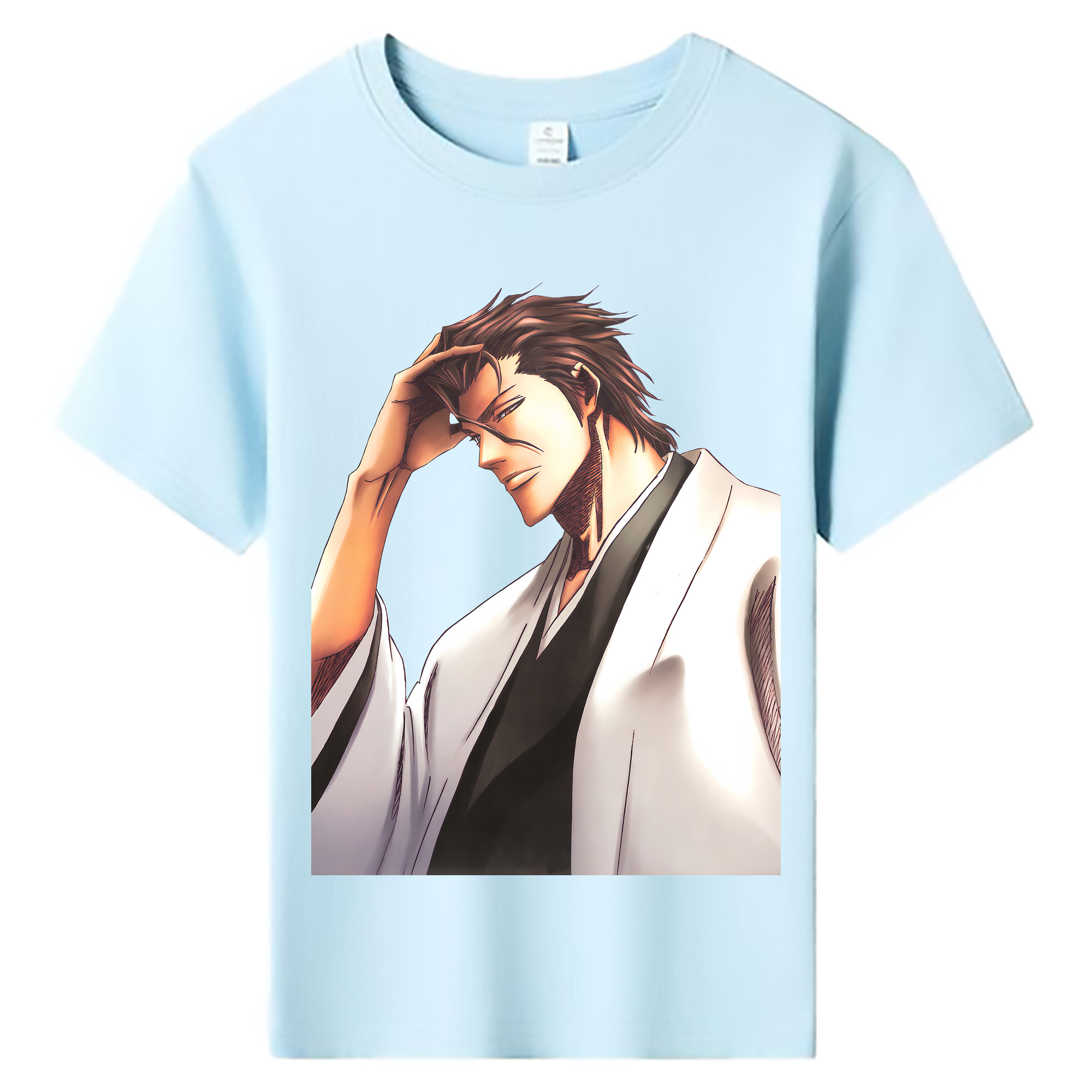 （画像用） ブリーチ 藍染 惣右介（あいぜん そうすけ） BLEACH Aizen Sousuke 綿100％キッズTシャツ（フロントプリント）